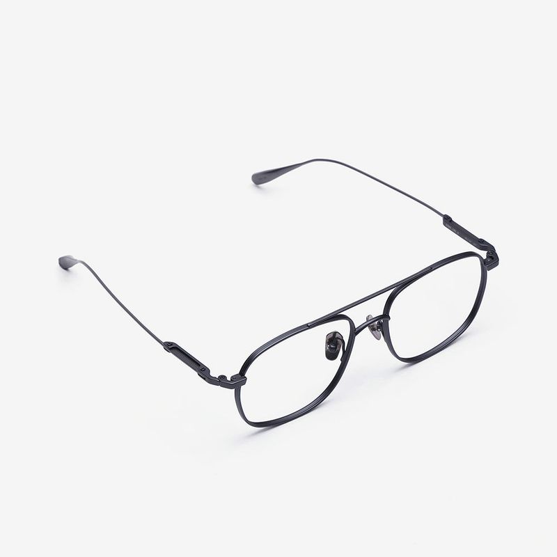 Knouun Square titanium glasses CODE. 102. G Black N Gray