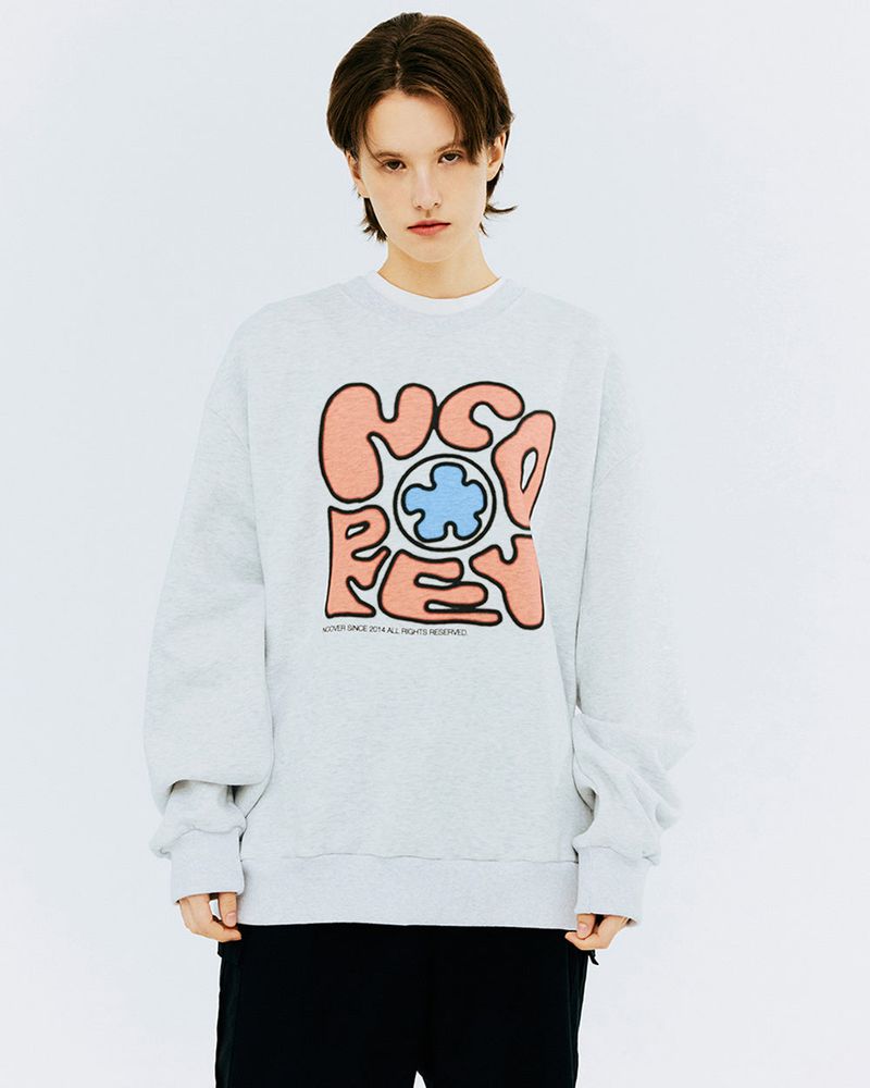 SPREAD NCOVER SWEATSHIRT-WHITE MELANGE