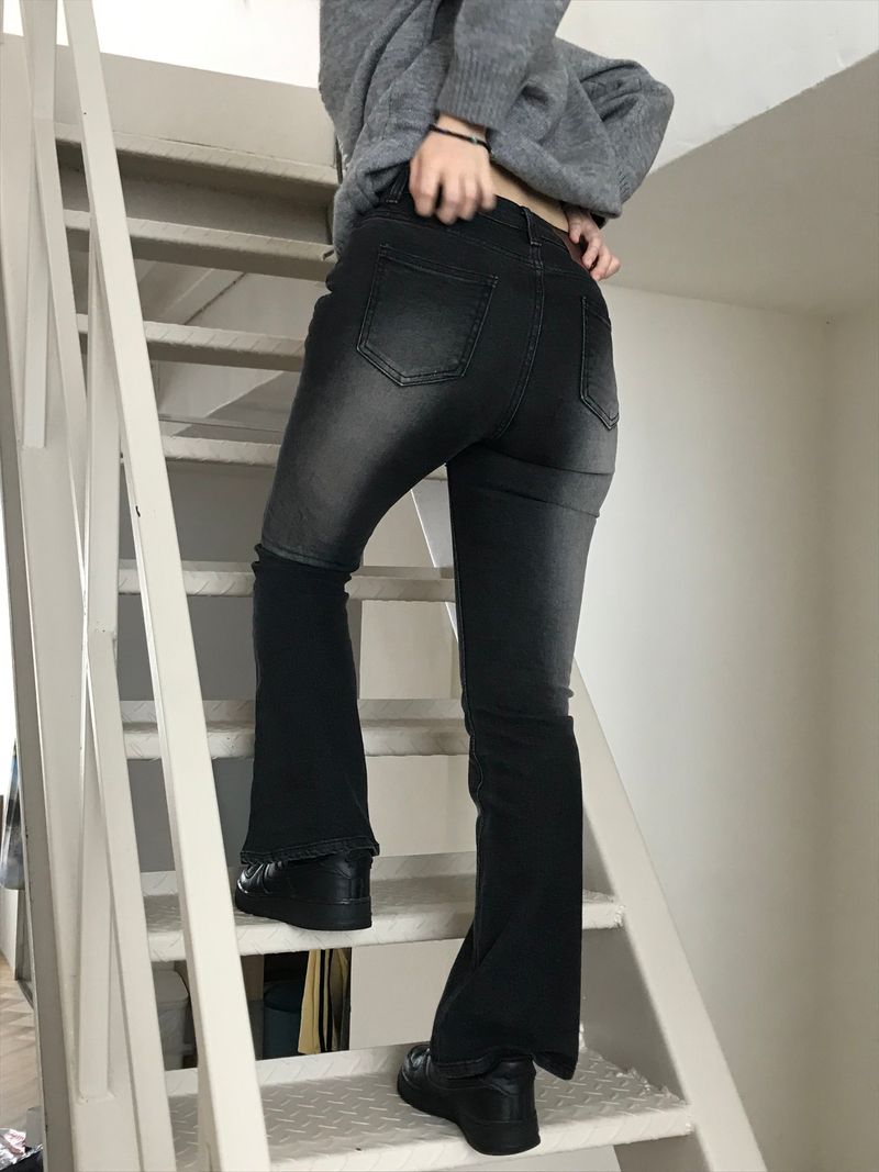 Memory boots-cut denim pants
