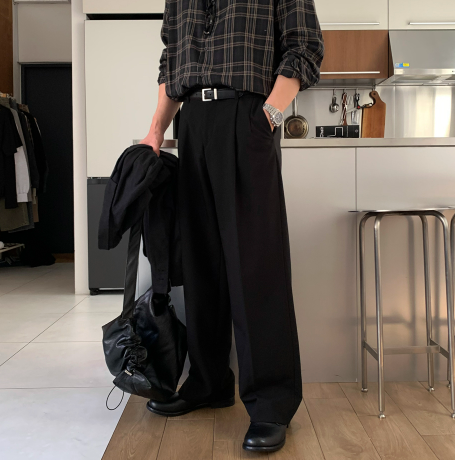 Ever Ranger Round Tuck Side Banding Semi-Wide Slacks