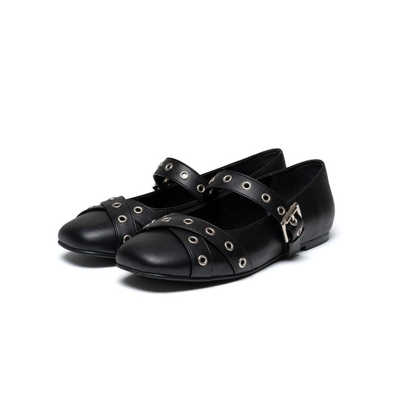 Big Eyelet Strap Maryjane - Black