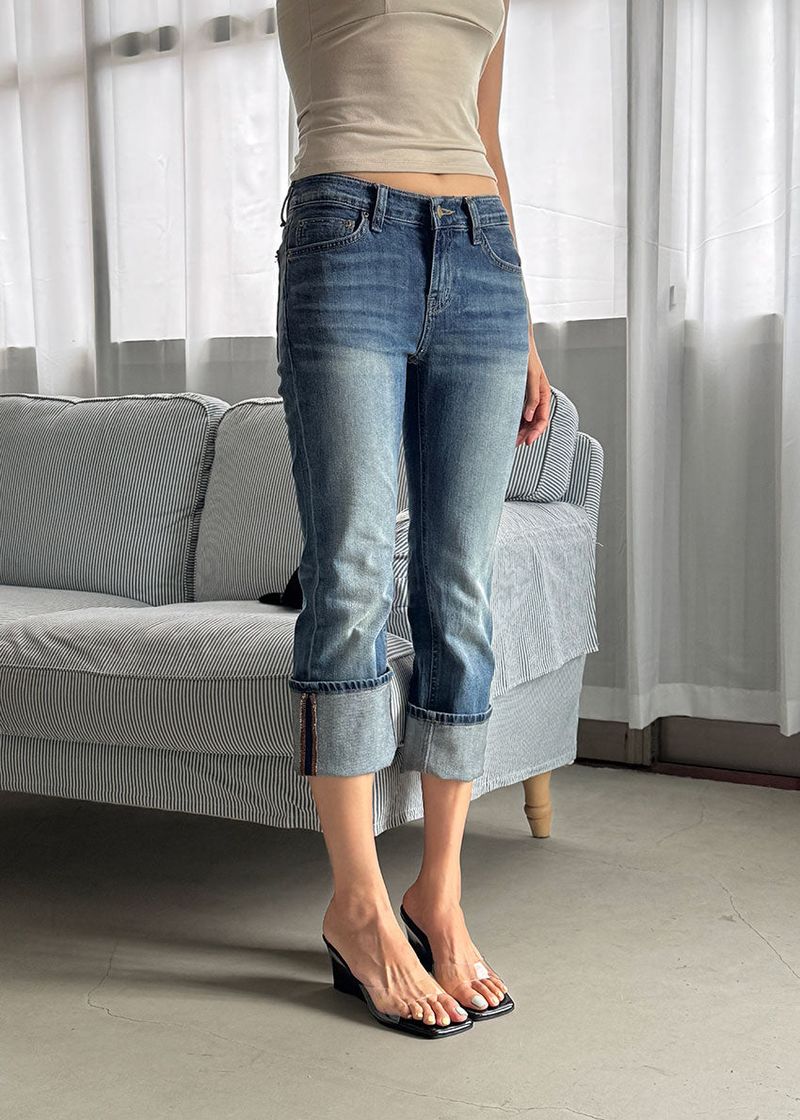 ROLL-UP CAPRI JEANS (S-L)