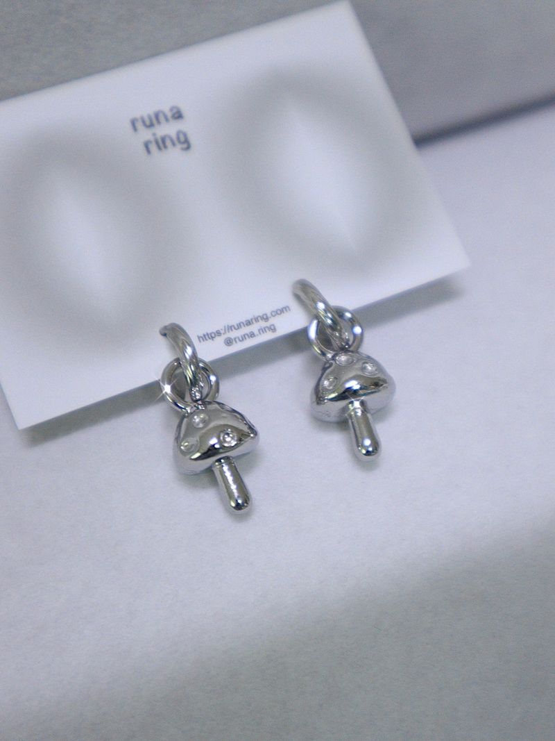 マッシュルームリングピアス