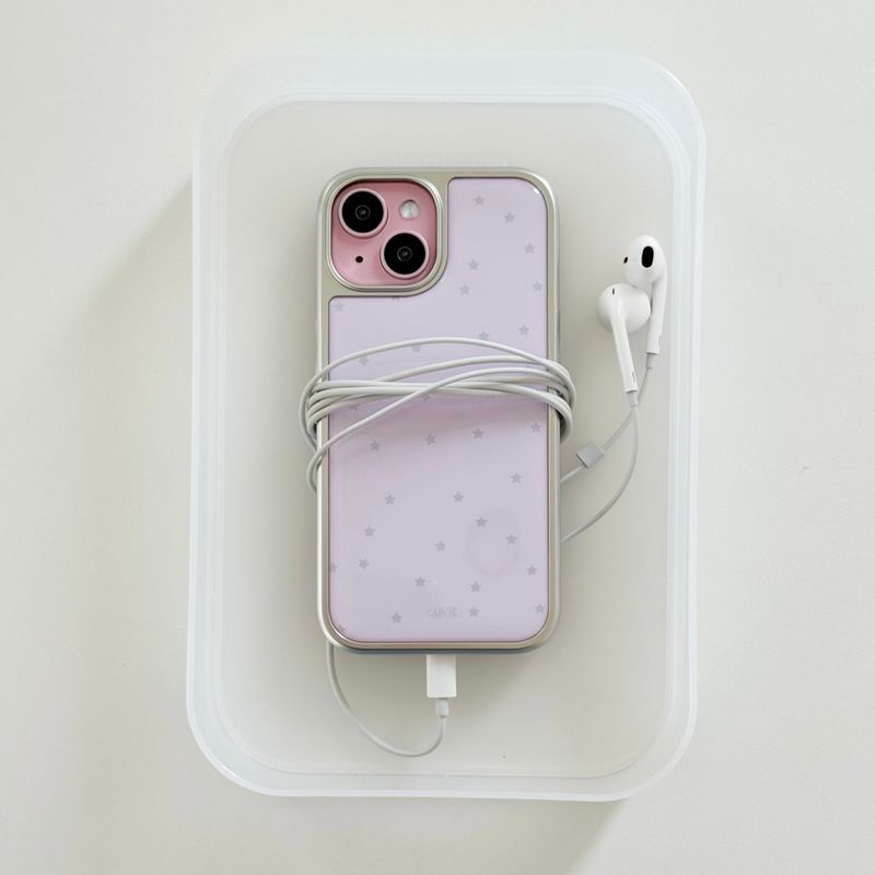 PINK STAR Silver Epoxy Case