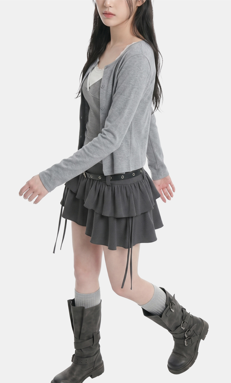 Mia Stripe Layered Cardigan Set