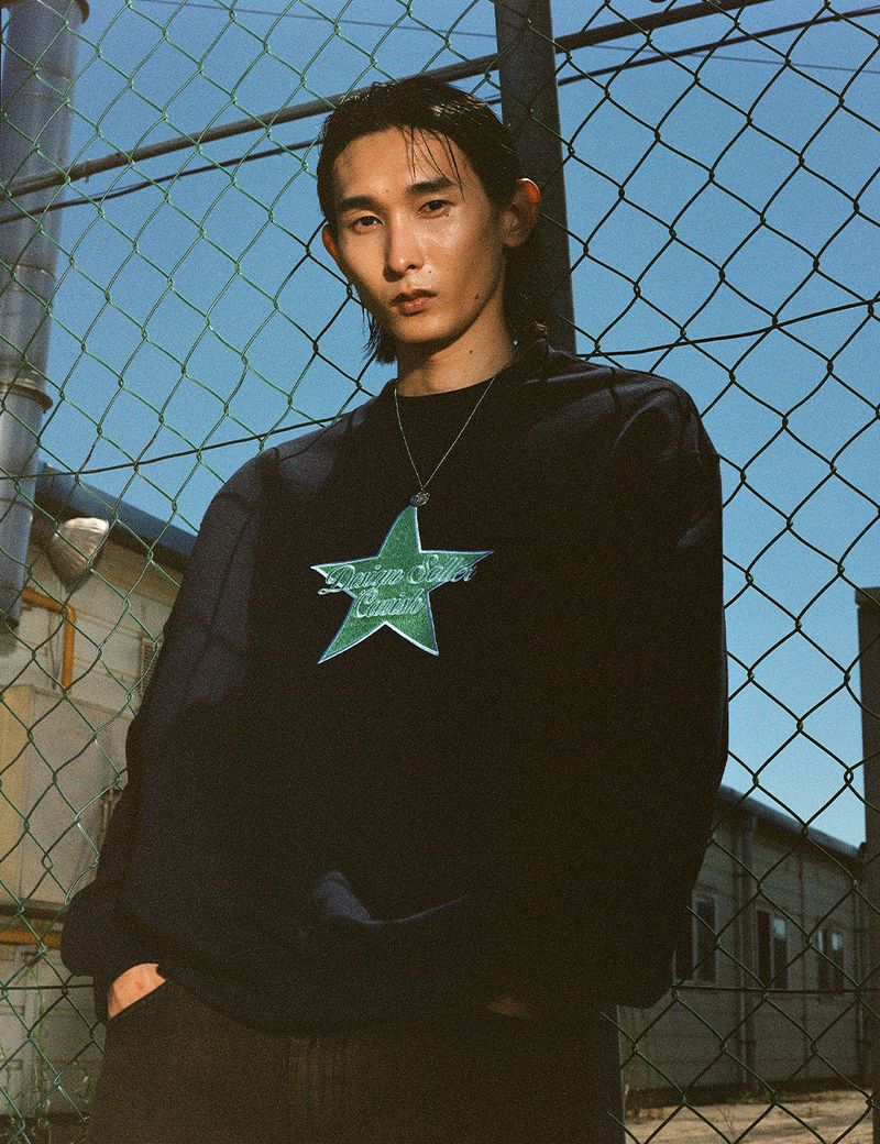 STAR LOGO EMB SWEATSHIRT NAVY(CV2CFUM462A)