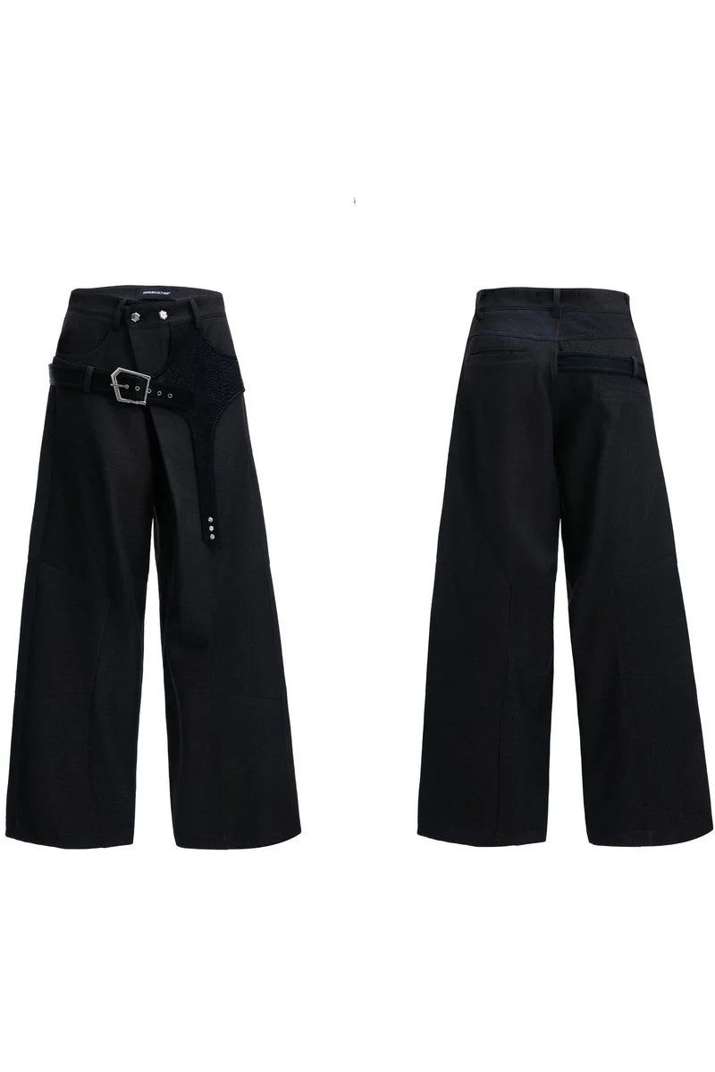 Croc Trim Straight Trousers