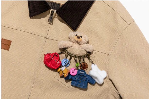 13DE MARZO Tailor Bear Hanger Cargo Jacket Khaki
