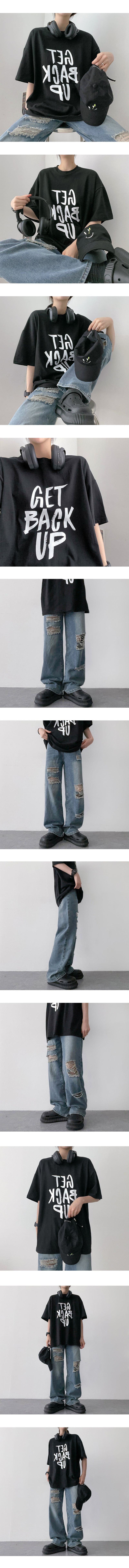 Lot Damage Washing Denim Wide Pants