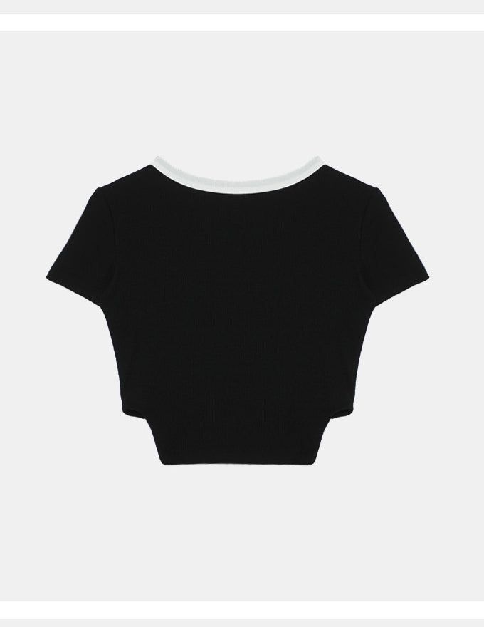 Paradise Side Cutting Cropped T-Shirt