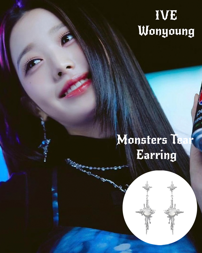[IVE Wonyoung, Aespa NingNing Pick] Monsters Tear Earring