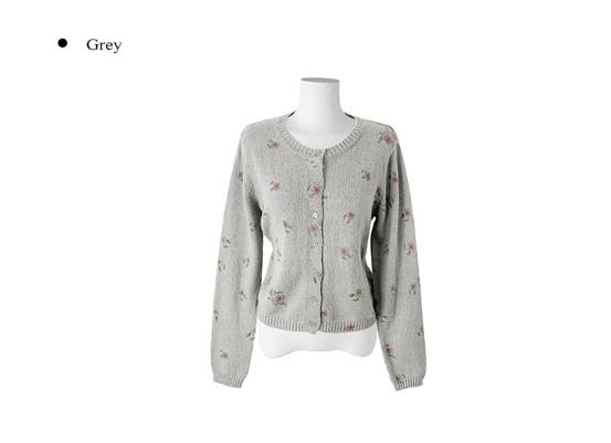 Nyoa Flower Button Knit Cardigan