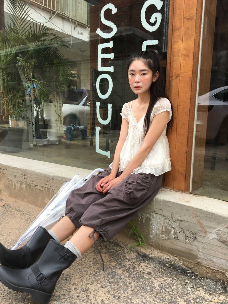 Kine Shirred Bermuda Pants (3color)