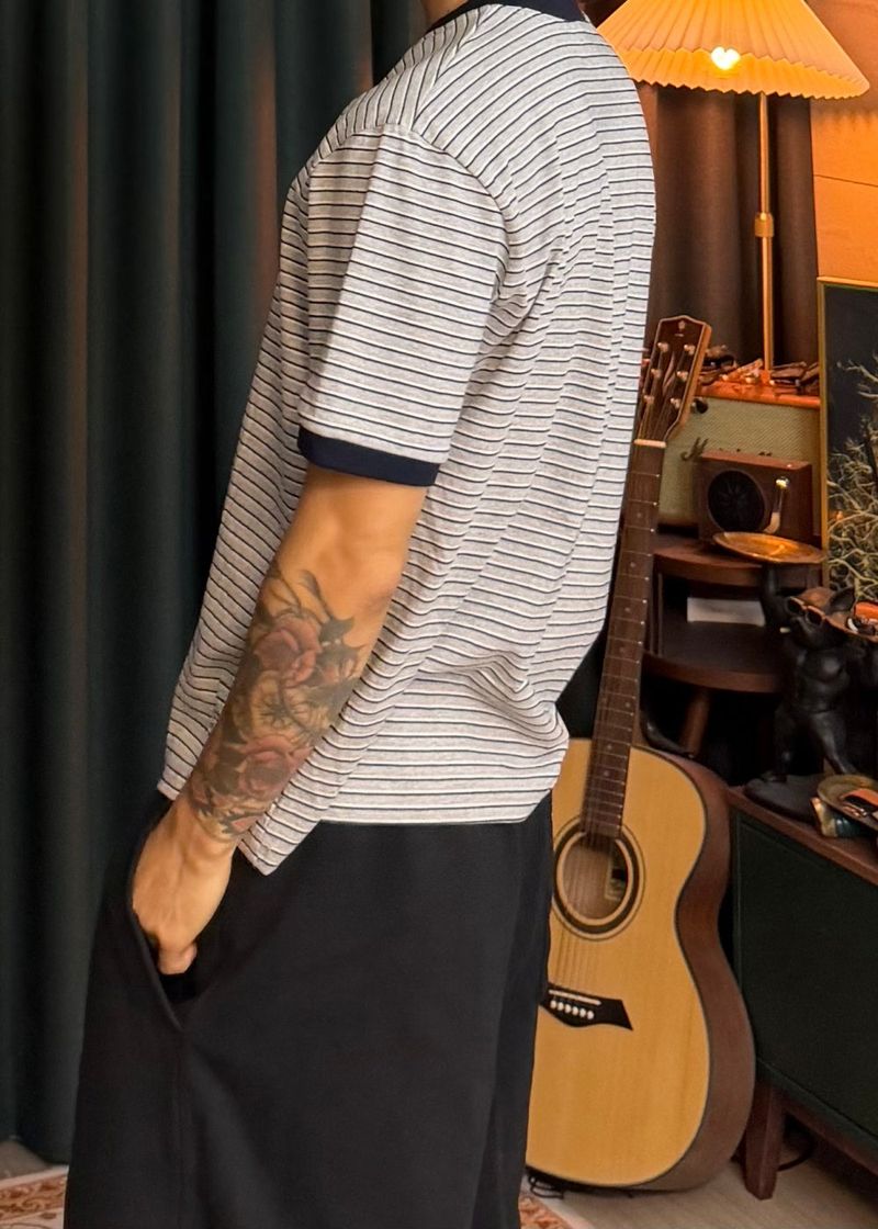 Striped Ringer Short-Sleeve T 3COLOR
