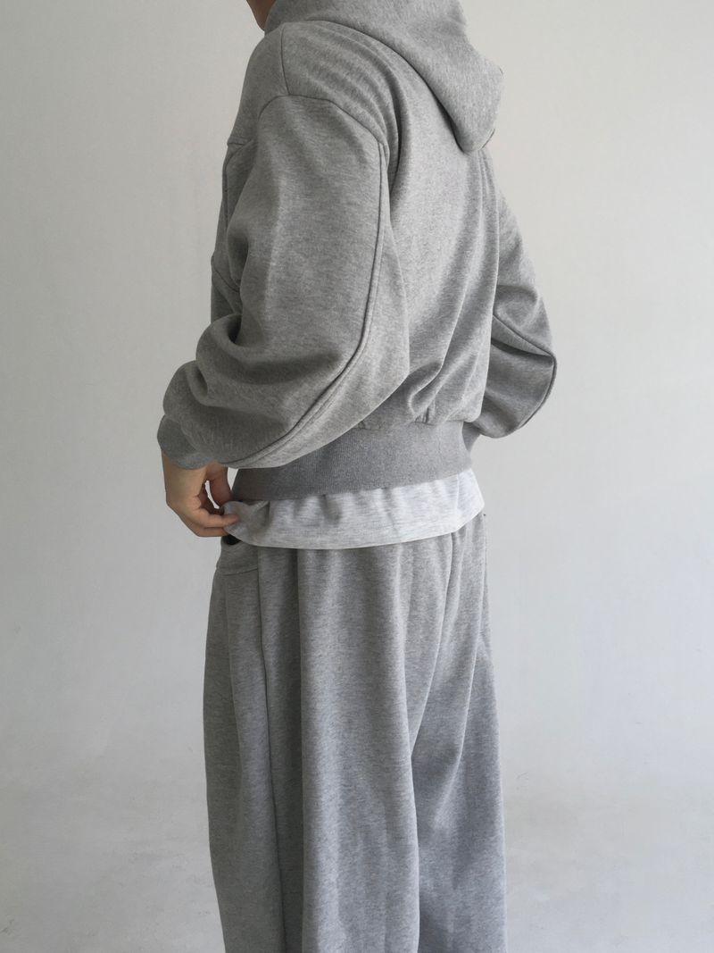 curved hood zip up(2colors)