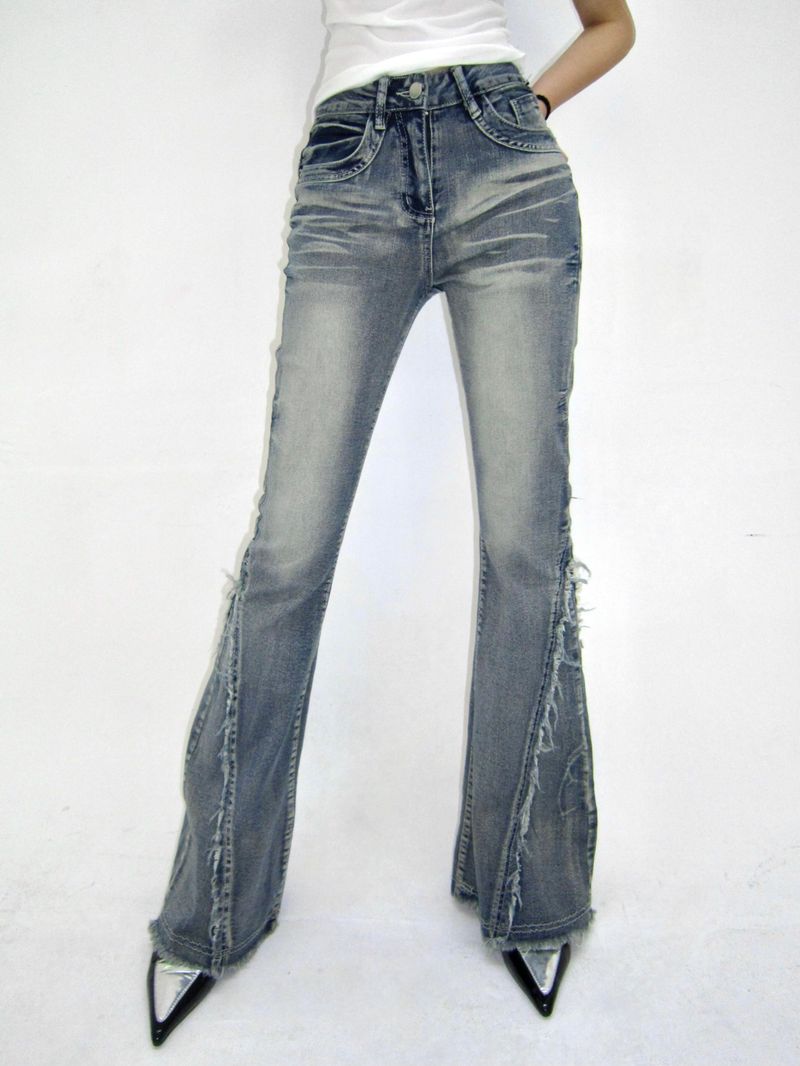 Soft washing bootcut jeans