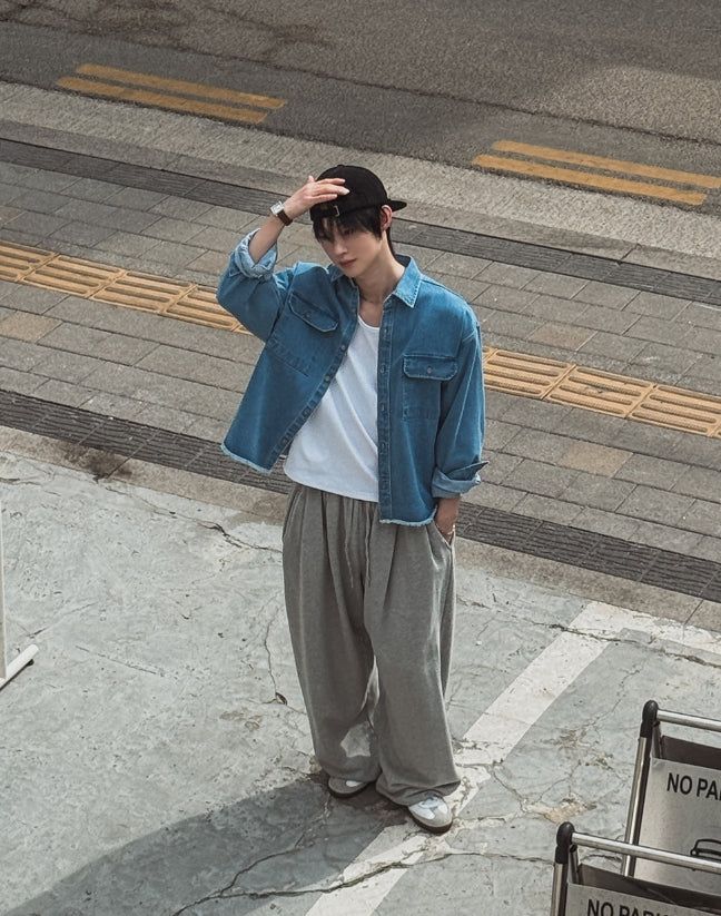 Luffy 23-embroidered wide sweatpants