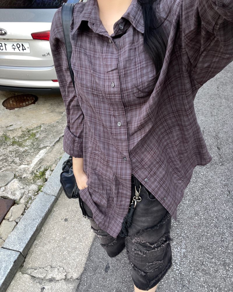 heenytsuki(ヒニツキ)の「Rui Vintage Wine Check Shirt(Tops)」