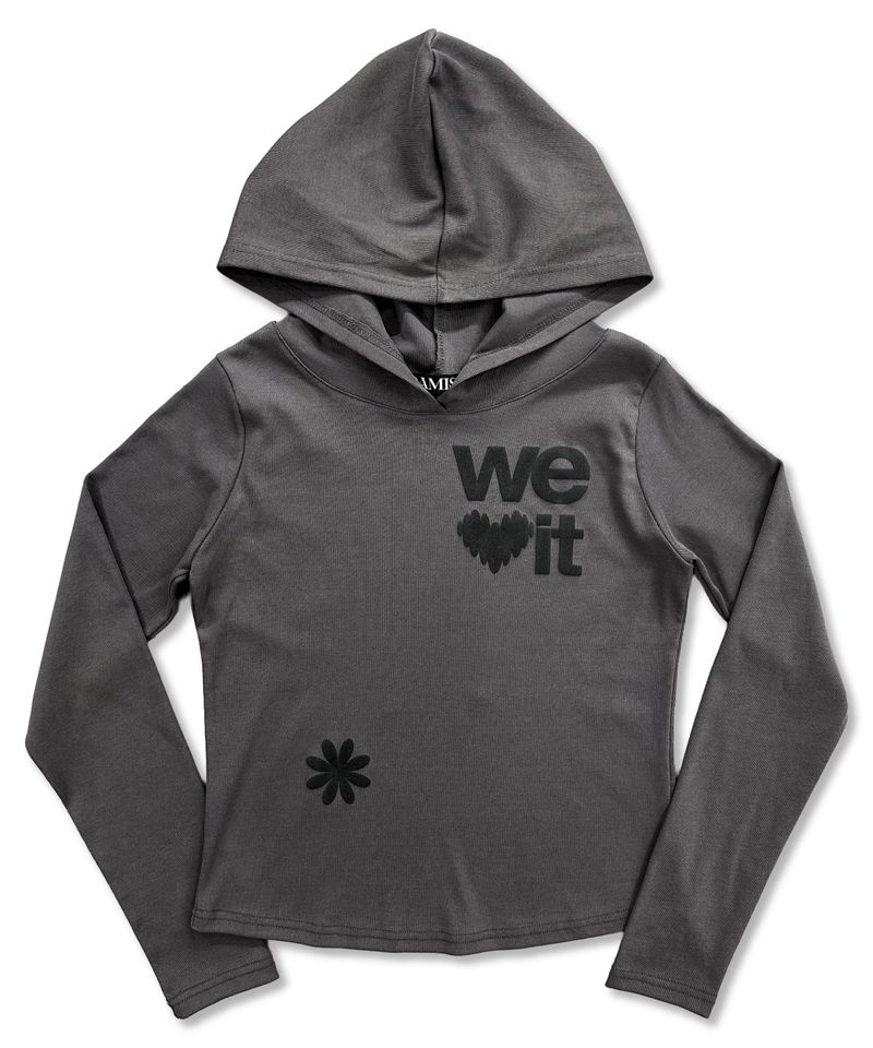 We love It Hoodie Long Sleeve_Charcoal
