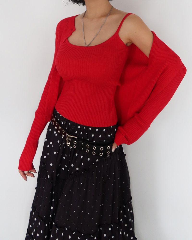 Dot Dot Dot Cancan Long Skirt