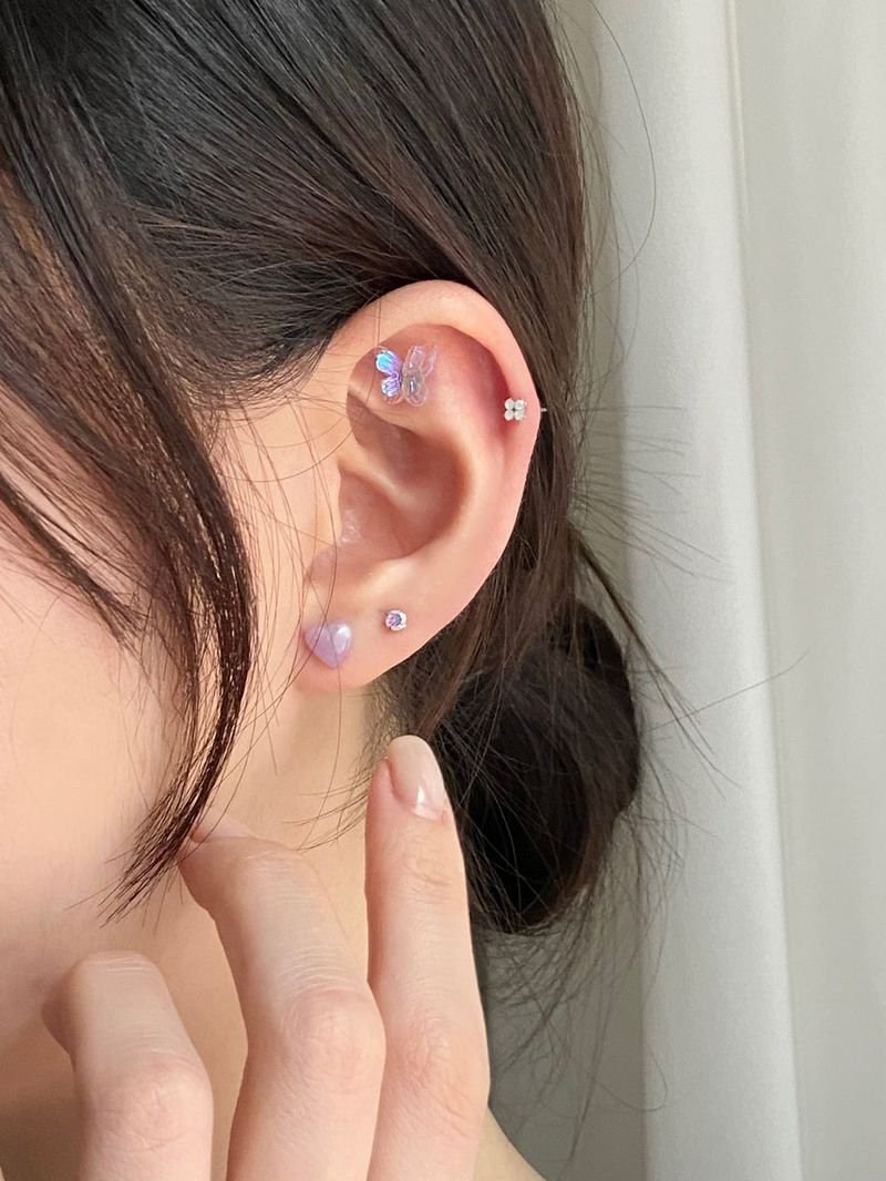 [4 set] jelly butterfly piercing set