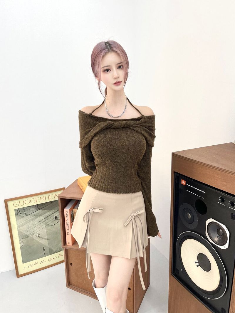 Candy twist off knit (2color)