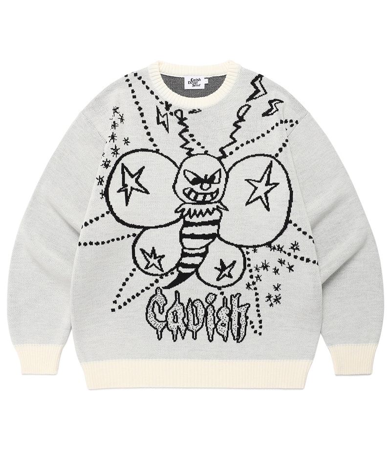 cavish（カビシ）の「HONEY BEE KNIT SWEATER IVORY(CV2FSUK600A)（Tops）」