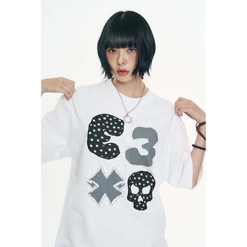Kitsch Dot Short Sleeve - White
