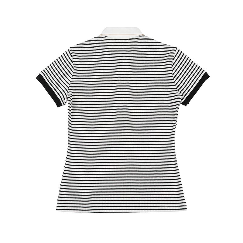 Stripe pique rib t-shirt (BLACK)