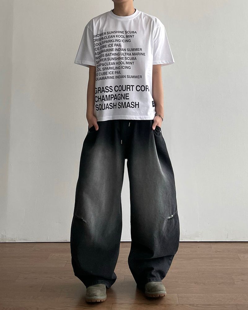 Dot Brush Denim Pants