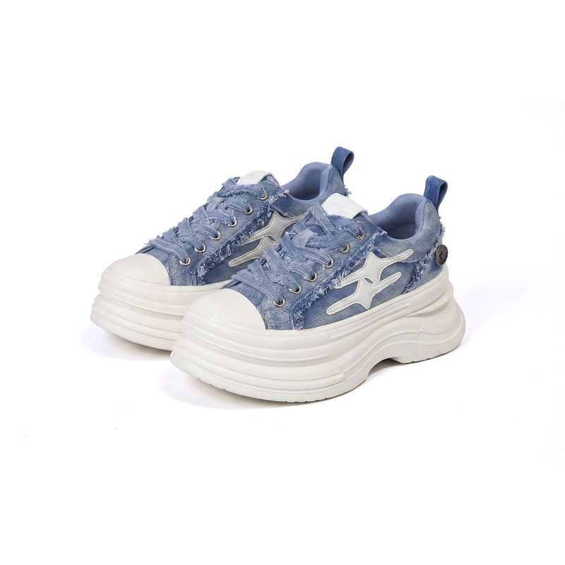 KILLWINNER away from the fire series canvas shoes blue height thick-soled casual shoes couple model
