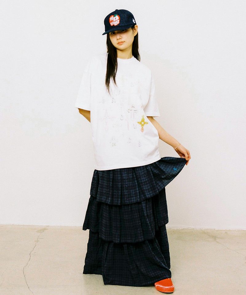 WEBHOUSE（ウェブハウス）の「Twister Star Check Tiered Skirt - Navy  （Skirts）」