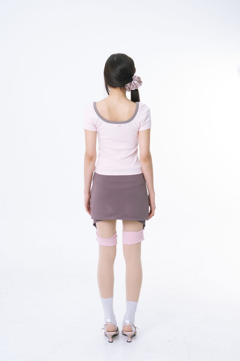 Deep Square-Neck Soft Top (POWDER PINK)