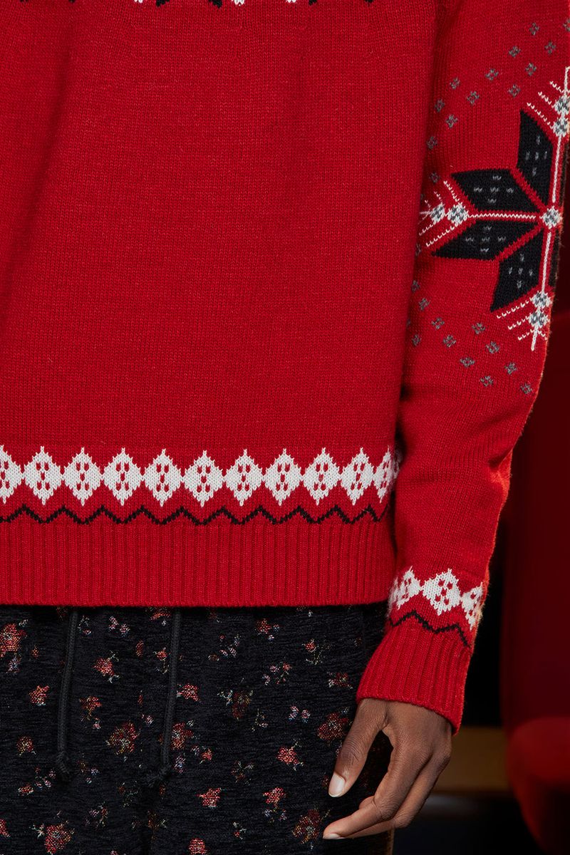 ARGYLE NORDIC KNIT / RED