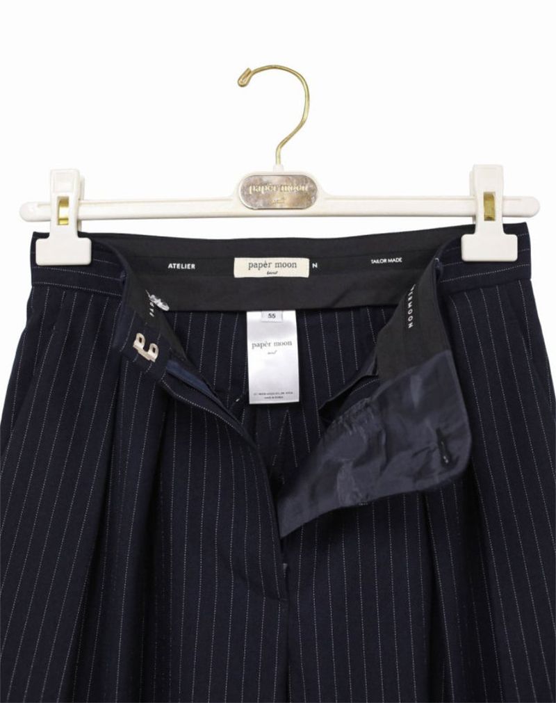 PAPERMOON PIN STRIPE PLEATE TROUSER