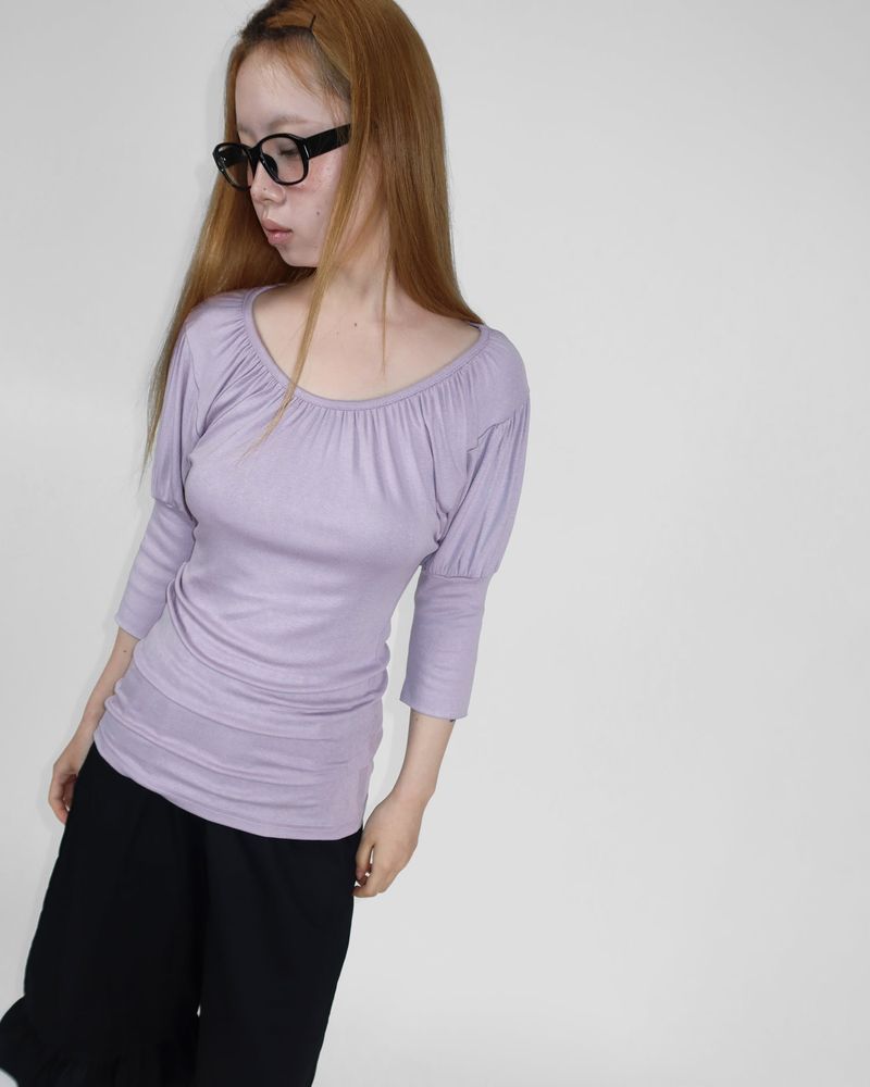 NUPHLO(ニューフロー)の「AMELIE SHIRRING PUFF T-SHIRT(Tops)」