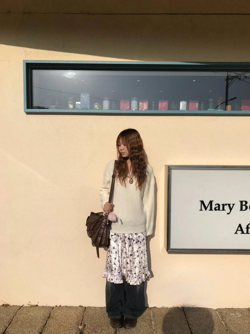 seter lace v-neck knit 