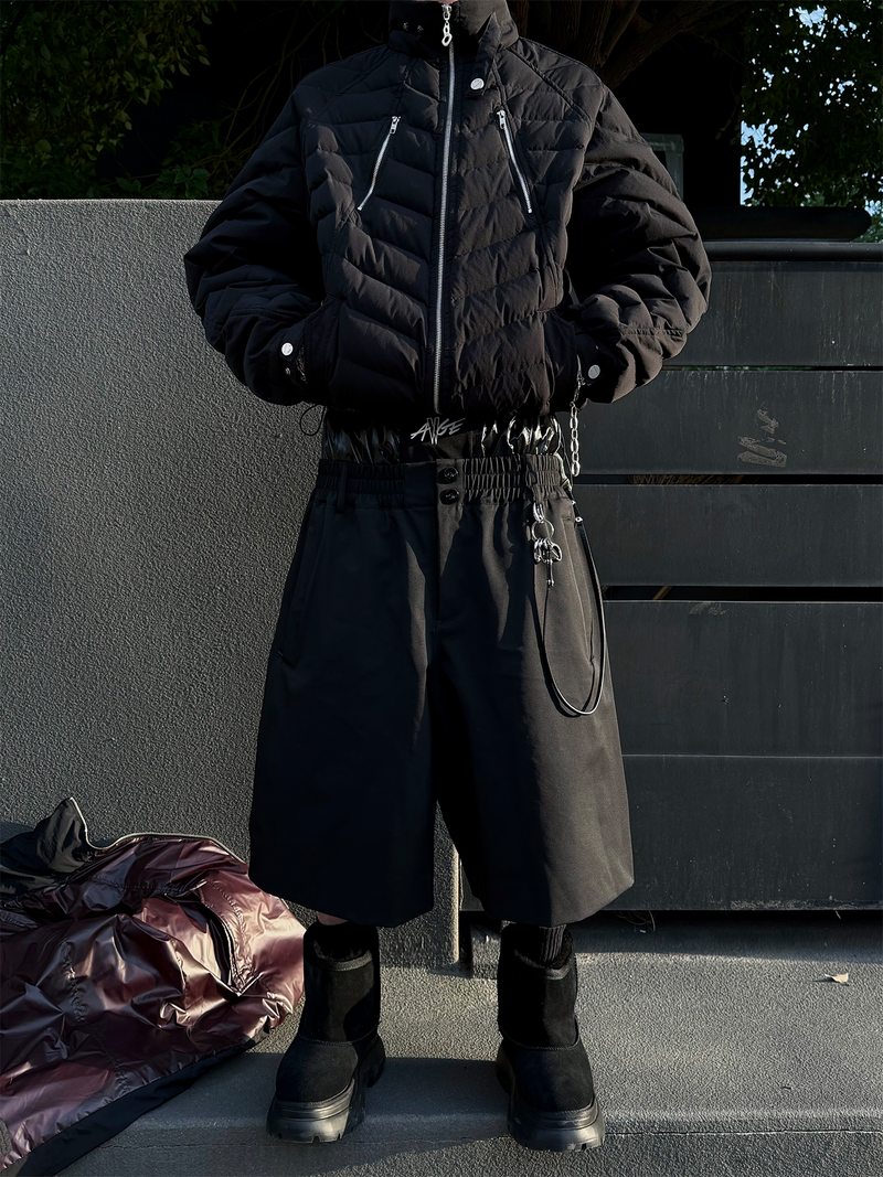 RELABEL Interactive (Black Bone) V-Cut Bone Structure Muscle 90 National Standard Inner/Outer Layered Rib-Knit Down Jacket