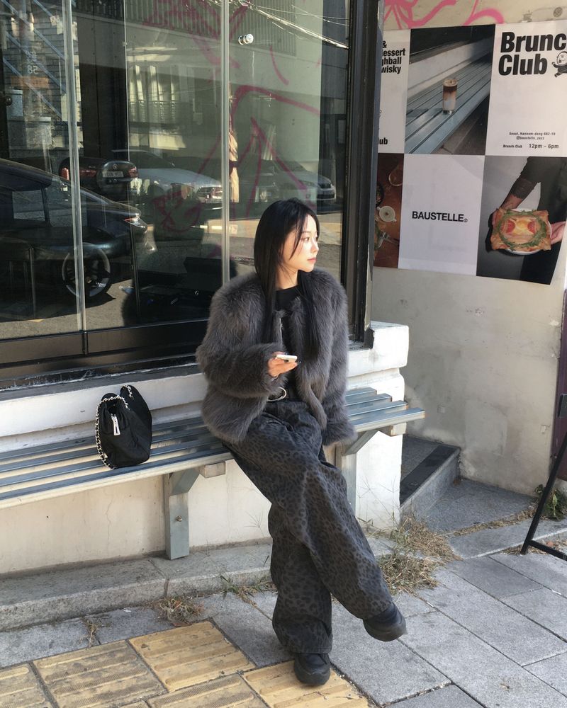 Dark fur jacket