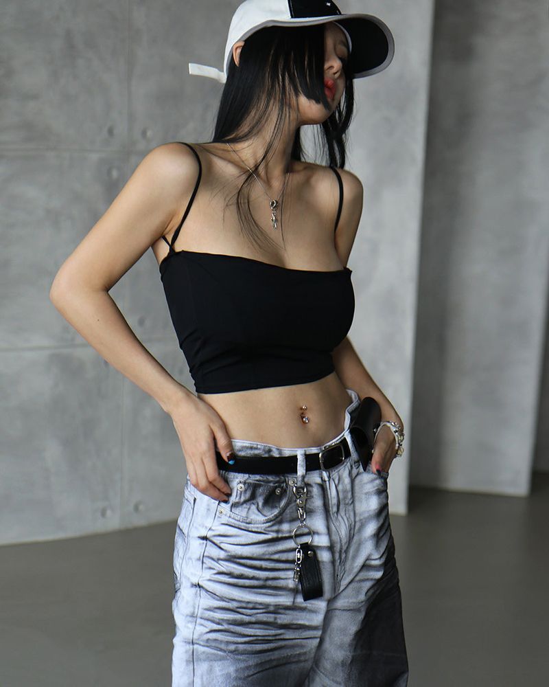 Delight-J（ディライトジェイ）の「TG Crop Strap Sleeveless Bra Top（Tops）」