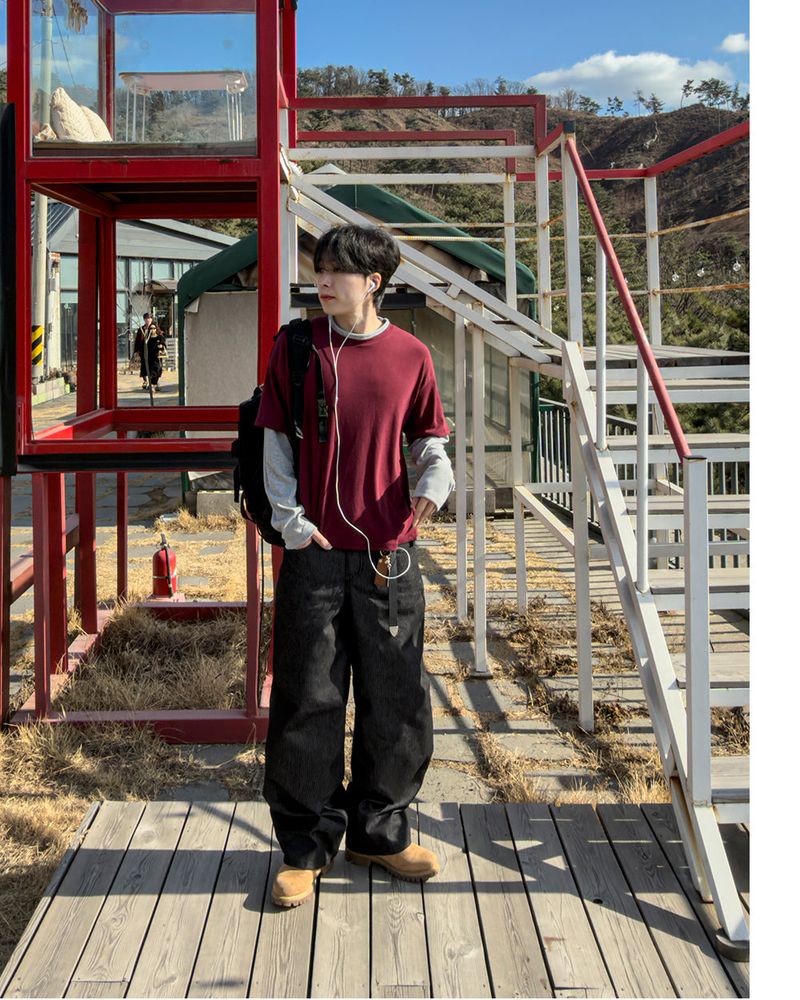 Mix Layered Long Sleeve T-Shirt