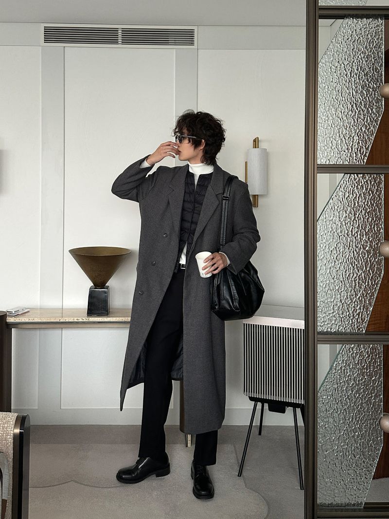 lemenne(ルメンヌ)の「LMN Coeur Essential Herringbone Long Coat (2 colors)(Jackets/Outerwear)」