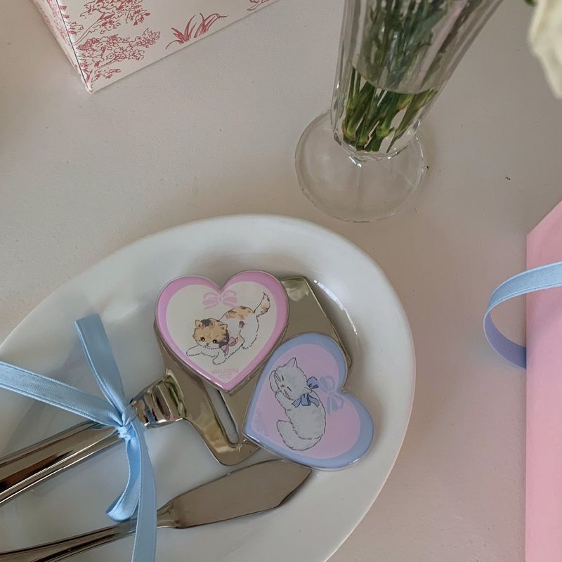 [MADE]Heart Cat Smartphone Grip (Yellow Cat)