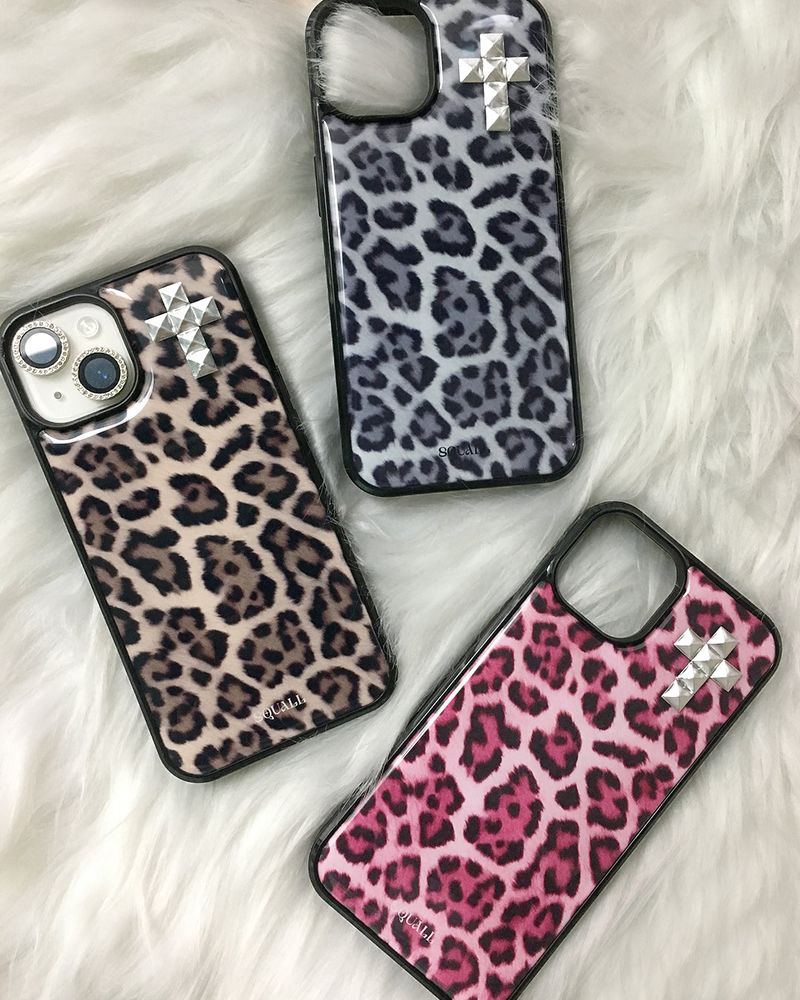 [MADE] LEOPARD STUD phone case_Brown