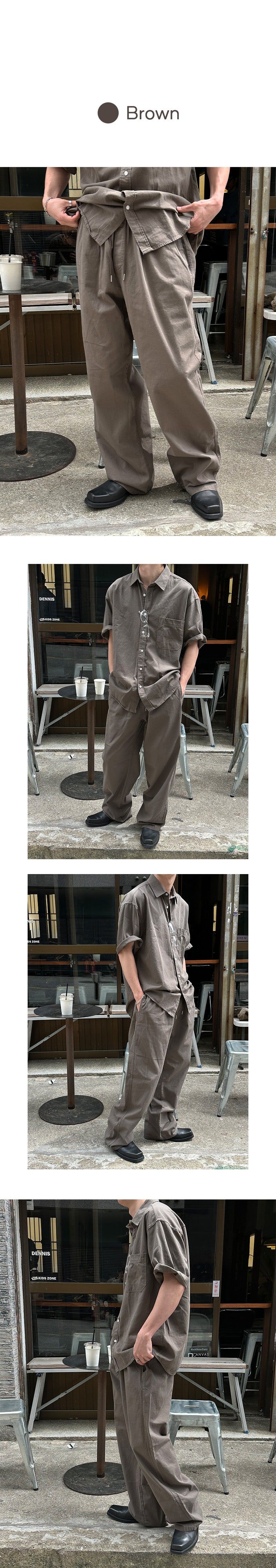 [SET UP가능]ウォッシュドコットンバンディングパンツ(6color)