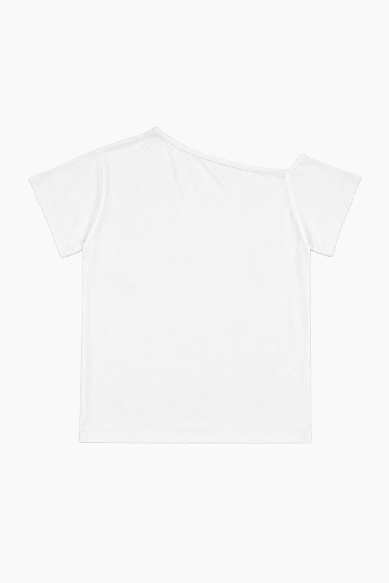 オフショルダーボクシーTシャツ