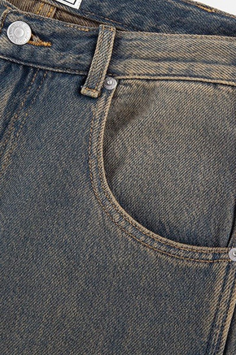 Washed Flare Work Jeans