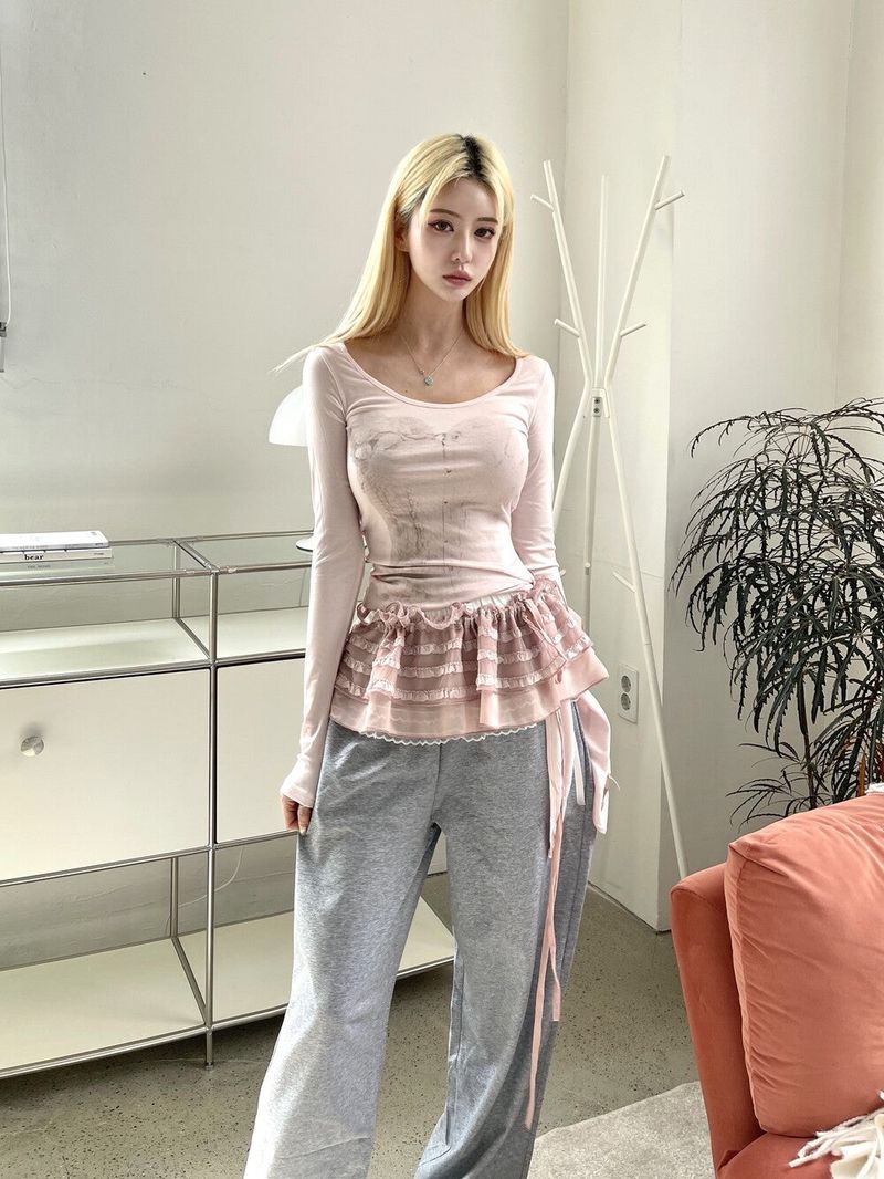 1468. Ballet printing ribbon T (2color)