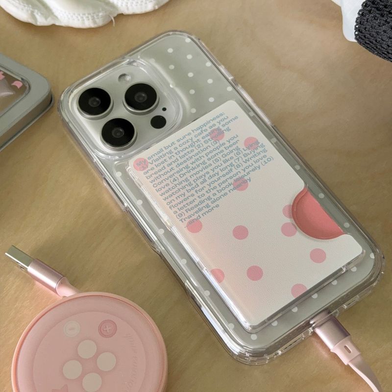(MagSafe) dot case + Dot text pink card zip set