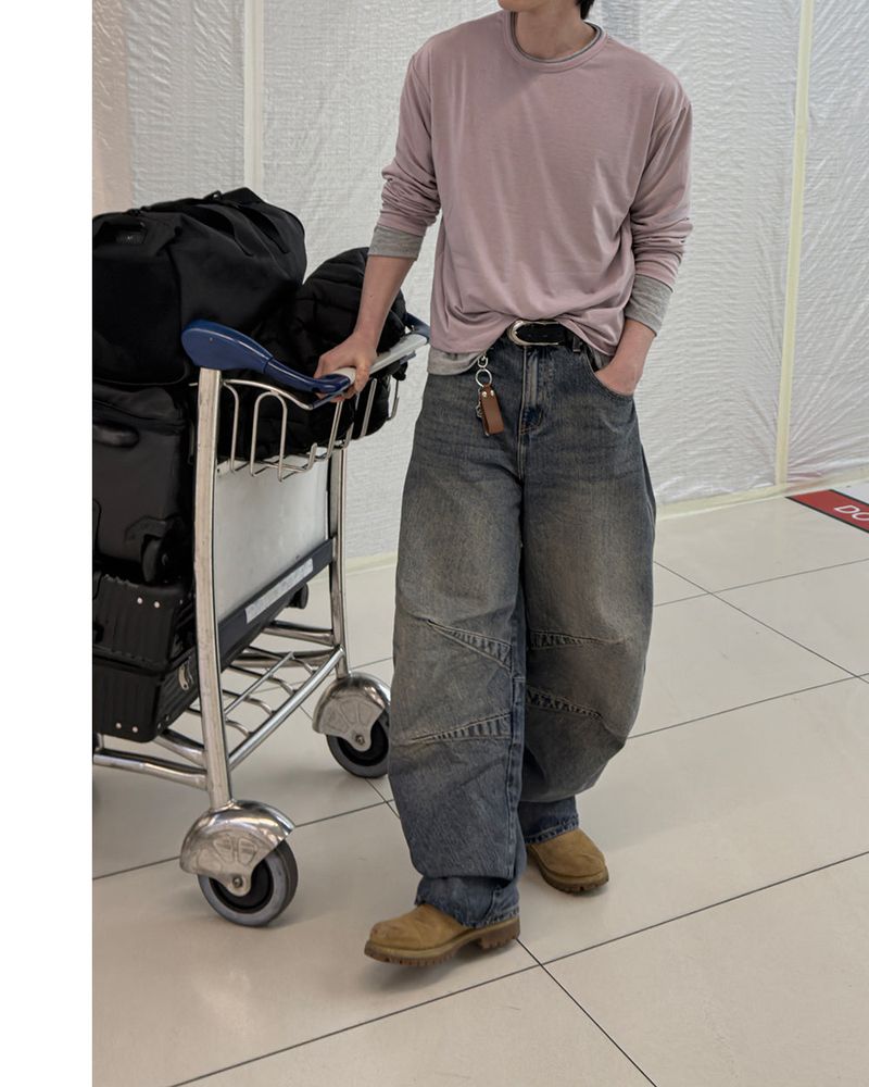 Nova Curved Panel Denim Pants